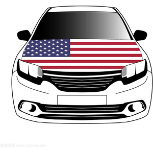 Vente en gros de nouveaux couvre-capots de <span class=keywords><strong>voiture</strong></span> avec drapeau américain et tissus élastiques pouvant être lavés, bannière de capot de <span class=keywords><strong>voiture</strong></span> - Product Image 1