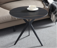 Table à manger ronde élégante en marbre avec piétement, style moderne pour salon, hôtel, chambre à coucher, usage domestique