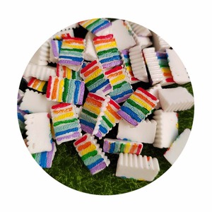 100 pièces Simulation Mini arc-en-ciel gâteau résine Flatback Cabochon Miniature nourriture poupée maison décoration <span class=keywords><strong>Slime</strong></span> charme artisanat - Product Image 1