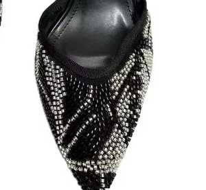 Sandalias de Tacón Alto con Pedrería y Bordado de Cristal para Mujer, Diseño de Punta en Pico y Boca Poco Profunda, Novedad de Verano - Product Image 2