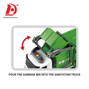<span class=keywords><strong>Camion</strong></span> <span class=keywords><strong>poubelle</strong></span> vert HUADA à inertie, jouet en alliage moulé sous pression, modèle de véhicule à friction, jouet d'ingénierie pour garçon - Product Image 3