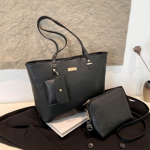Spring New Korean Style Large Capacity <b>Tote</b> Bag Simple Handbag With <b>Zip</b> Closure Three-piece PU Shoulder Bag - Product Image 6