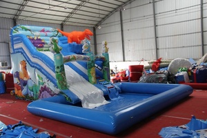 Winsun mùa hè sự kiện rừng khủng long động vật thế giới <span class=keywords><strong>Inflatable</strong></span> trượt nước với kín hồ bơi cho trẻ em - Product Image 2