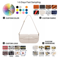 Tas Selempang Wanita Grosir Custom East-West, Tas Bahu PU Retro Halus, Tas Selempang Jinjing