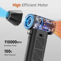 Souffleur d'air portable sans fil 110000 tr/min, pistolet à air comprimé, mini ventilateur turbo 100W, sécheur de voiture électrique portatif, souffleur pour barbier