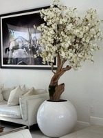 Arbre artificiel de fleurs de cerisier blanches en tissu de soie, résistant à l'eau, durable, pour la décoration de mariage, de maison et d'hôtel