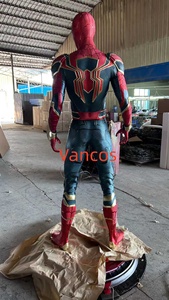 Statue d'araignée en fer grandeur nature de 1,9 m, figurine Spider-Man <span class=keywords><strong>Avengers</strong></span>, sculpture en résine avec yeux LED pour salle de <span class=keywords><strong>jeux</strong></span>, man cave, objet de collection - Product Image 5
