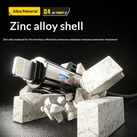 Câble de charge rapide 4-en-1 en alliage de zinc ultra-résistant 240W avec connecteurs USB-A/Type-C et gaine tressée en nylon pour transfert de données