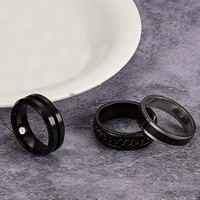 Bague en acier inoxydable rotative, résistante à la rouille et inaltérable, minimaliste, élégante, best-seller, polyvalente et bijou populaire.