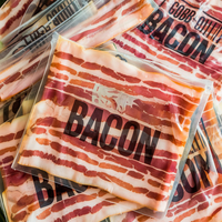 Sacs sous vide transparents imprimés directement par le fabricant pour l'emballage de bacon, de saucisses et de viandes séchées