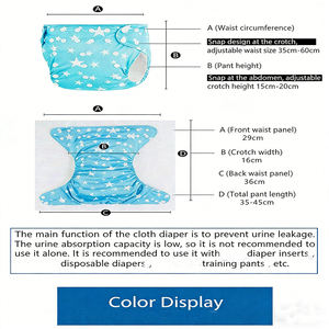 Vente <span class=keywords><strong>en</strong></span> gros de couches lavables pour bébé, douces, sans ourlet, respirantes, confortables et respectueuses de la peau - Product Image 2