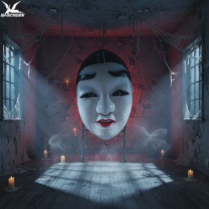 Máscaras Faciales Animatrónicas Realistas de la Ópera de Sichuan con Certificación CE - Accesorio para Casas Embrujadas de Halloween y Decoración para Eventos Terroríficos - Product Image 1