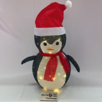 Vorbeleuchteter 22-Zoll LED Weihnachts-Schneemann 3D Pop-up Zusammenklappbarer Eisendraht-Leuchtkörper Europäischer Stil für Außenbereich Garten Feiertage