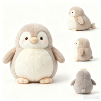 Peluche pingouin rond et moelleux personnalisée AI, conception ODM/OEM, jouet en peluche animal gras et souple, poupée en peluche sur mesure, vente en gros, usine de jouets en peluche