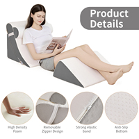Almohada Triangular Ortopédica de Espuma Viscoelástica para Lectura, Embarazo y Uso Médico, con Soporte para Pies, para el Hogar, Dormitorio y Sala de Estar