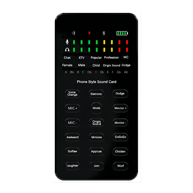 Demao V6 Portable Live Sound Card Whit Audio Cable USB Cable BT Accmpaniment Universal Phone Computer Sound Effects