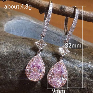 Orecchini Pendenti a Goccia Rosa a Forma di Pera per Donne, Eleganti Accessori per Orecchie da Indossare Quotidianamente - Product Image 2