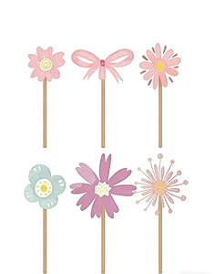 DAMAI - Vajilla Desechable para Fiestas de Primavera y Cumpleaños, Color Rosa Floral con Lazo, Platos, Vasos y Servilletas de Papel - Product Image 5