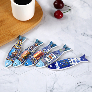 Aimants de réfrigérateur en céramique thème Fujian, motif paysage urbain de <span class=keywords><strong>Porto</strong></span>, motif Azulejo, marque DJ, écologiques, durables, souvenirs de <span class=keywords><strong>voyage</strong></span>, décoration intérieure - Product Image 3