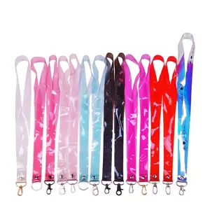 Wholesale Promotion Pvc Keychain Id Card Holder Lanyard With Logo Holographic Custom Rubber Soft Pvc Lanyard