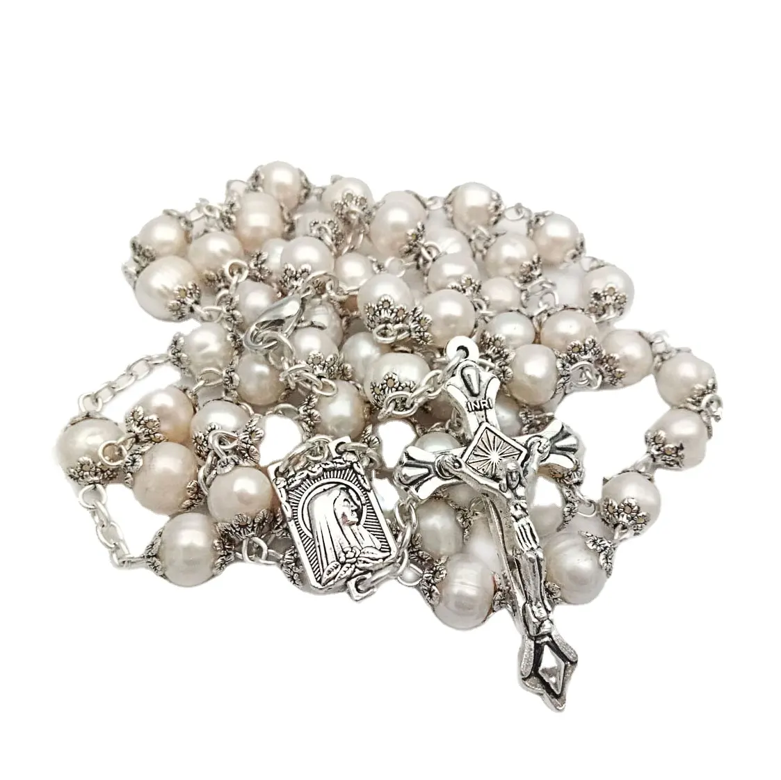 Пресноводные жемчужные четки ожерелье женские бусы католические для мужчин-католические подарки-католические четки