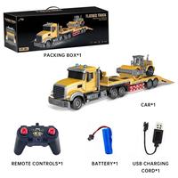 Vente au détail à bas quantité minimale de commande grandes voitures rc 1:24 télécommande électrique batterie rechargeable lumière musique rc conteneur semi camion pour enfants