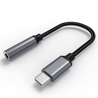 Adaptateur audio USB C vers prise casque femelle 3,5 mm, coque en alliage d'aluminium tressée en nylon, Plug and Play pour smartphones Android