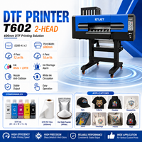 Nouvelle imprimante DTF tendance de 60 cm avec 2 têtes d'impression EPS I3200 de 24 pouces, imprimante DTF automatique à fonctionnement simple avec secoueur de poudre et sécheur