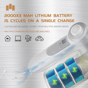 Batteur à main sans fil 7 vitesses 60-200 watts Batteur portable Câble <span class=keywords><strong>de</strong></span> charge <span class=keywords><strong>de</strong></span> type C Batteur à main rechargeable Affichage numérique - Product Image 5