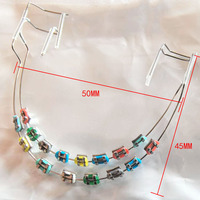 1 paire d'attaches dentaires temporaires colorées avec fils métalliques et attaches de ligature orthodontique, décorations dentaires
