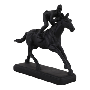 Statuetta di Cavallo e Jockey in Resina, Scultura per Arredamento Casa, Soggiorno, Ufficio, Bagno - Product Image 2