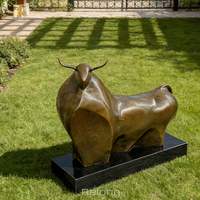 Sculpture de taureau Botero en bronze de grande taille de haute qualité RELONG, design abstrait pour l'extérieur