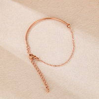 Pulseras de Acero Inoxidable con Circonitas, Estilo Coreano Minimalista, de Alta Gama, Ligeras y de Lujo, para Mujer, Resistentes al Agua, para Verano, Venta al Por Mayor