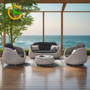 طقم أريكة حديقة مريح لمساحتك الخارجية - طقم أريكة حديقة خارجي أنيق للاسترخاء طقم حديقة فيلا عصري - Product Image 4