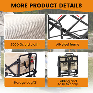 भारी ड्यूटी ओएम फोल्डिंग कार्ट गार्डन पिकनिक बीच कैंपिंग कार्ट फोल्डेबल वैगन ट्राली - Product Image 5