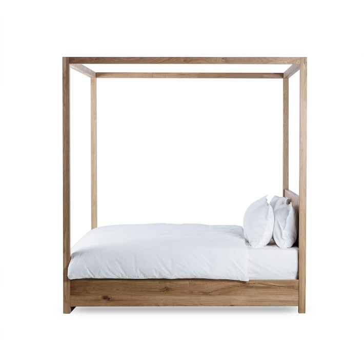 Bedroom big hotel double bed indoor wood furniture canopy bed