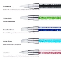 Nouveau foret en Silicone à Double tête pour Nail Art sculpture creuse gaufrage outils de pointage en plastique stylos à poignée Plus stylo à tête de colle