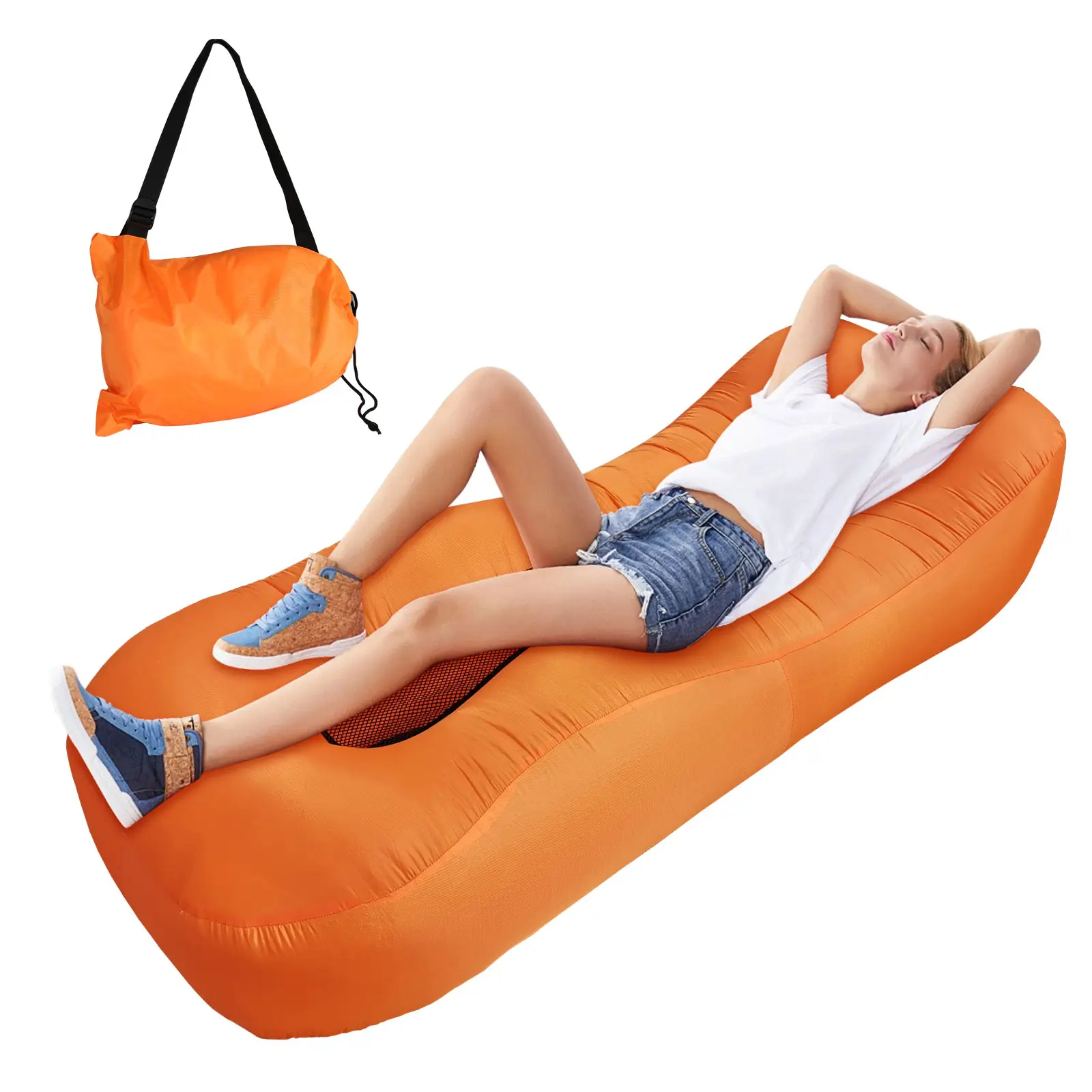 Aufblasbare Liege Air Sofa Aufblasbare Couch Beach Cool Chair für Außen pool Air Matratze Sofa