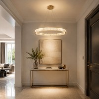 Lustre suspendu en cristal Eagle Rise avec interrupteur à bascule, certifié SAA, doré, avec hauteur réglable pour villa