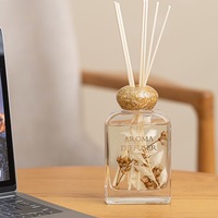 Diffuseur de parfum d'ambiance DIY longue durée 200 ml (7 oz) avec bâtonnets et huile essentielle pour fleurs séchées, en flacon en verre, avec coffret cadeau de luxe – Vente en gros