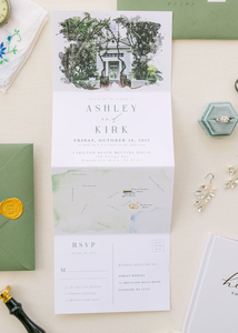 <span class=keywords><strong>Carte</strong></span> d'<span class=keywords><strong>invitation</strong></span> de mariage floral de verdure Fleurs boisées <span class=keywords><strong>Modèle</strong></span> d'<span class=keywords><strong>invitation</strong></span> de mariage élégant, vert sauge - Product Image 6