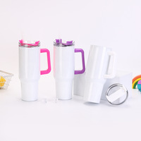 Gobelet isotherme vierge pour sublimation 40oz en acier inoxydable, avec couvercle à paille, personnalisable avec logo, vente en gros, cadeau promotionnel