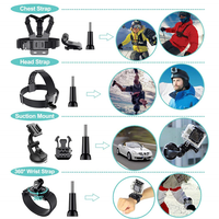 Kit d'accessoires pour caméra d'action 50-en-1 pour GoPro Hero 13 12 11 10 DJI Osmo 6 Insta360 Ace Pro3, support de poitrine, sangle de tête, étui de transport