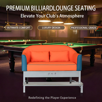 Banc de billard de haute qualité Q1 à 2 places en tube carré, canapé de billard |   Cuir en silicone durable, imperméable/résistant aux rayures, usage commercial