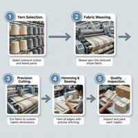 Serviettes en Gros Blanches Rayées – Taille Personnalisée, Design Élégant à Rayures – Qualité Hôtelière et Restauration