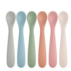 Juego de Utensilios de Alimentación para Bebés, Primera Etapa, Libres de BPA, con Cucharas de Silicona de Punta Suave para el Aprendizaje - Product Image 1
