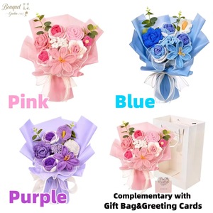 Ramo <span class=keywords><strong>de</strong></span> Flores Tejidas a Crochet, Rosas y Tulipanes <span class=keywords><strong>de</strong></span> Lana, Decoración Natural y Ecológica para <span class=keywords><strong>el</strong></span> Hogar, Bodas, <span class=keywords><strong>Día</strong></span> <span class=keywords><strong>de</strong></span> <span class=keywords><strong>la</strong></span> <span class=keywords><strong>Madre</strong></span>, San Valentín - Product Image 2