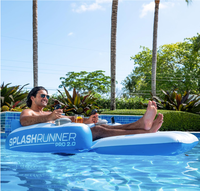 Chaise longue gonflable électrique à hélice pour piscine, modèle gonflable pour adultes, lit flottant relaxant avec dossier pour piscine