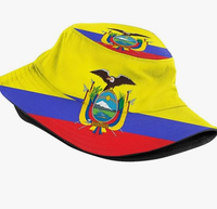 Gorras deportivas de poliéster con impresión completa de logotipo personalizado, sombrero de cubo de Ecuador para viajes, playa, pesca, Camping