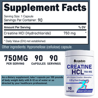Marque privée OEM Créatine micronisée pure HCL Complément alimentaire Créatine monohydrate HCL Capsules pour soutenir les muscles